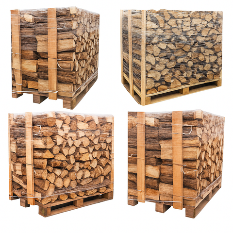 4 X Paletten (2 Weißeiche + 2 Buche/Hainbuche) – Scheite, 50 cm
