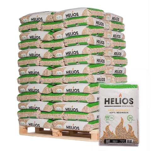 Pellets HELIOS – Palette mit 65 Säcken zu 15 kg – 100% Nadelholz